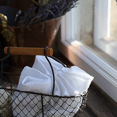 Linenme Wash Cloths X4 100% Linen , 12 By 12-Inch, Optical White