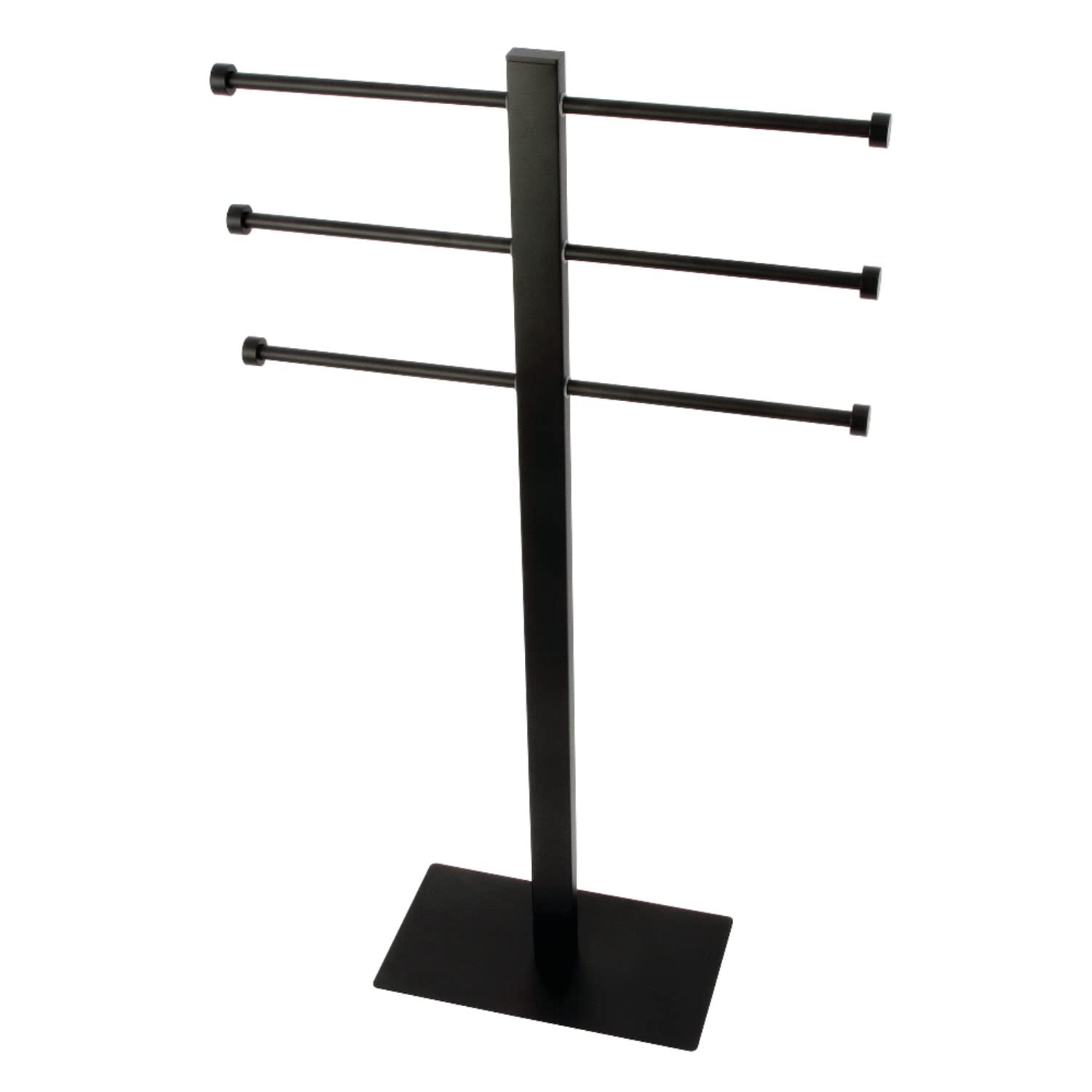 Kingston Brass CCS6020 Edenscape Freestanding Stainless Steel T-Shape Towel Holder, Matte Black