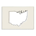 Stupell Industries Ohio Home State Map Neutral Print Design Wall Plaque, 12 x 18, Multi-Color