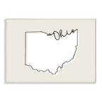Stupell Industries Ohio Home State Map Neutral Print Design Wall Plaque, 12 x 18, Multi-Color