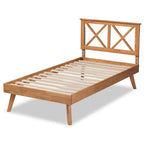 Baxton Studio Galvin Modern and Contemporary Brown Finished Wood Twin Size Platform Bed