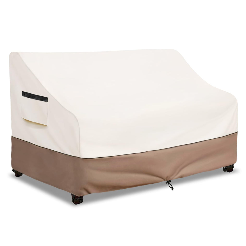 Solotoo Patio Furniture Covers Waterproof 3-Seater Sofa Cover,79 Inshes Outdoor Couch Cover,Patio Loveseat Cover (Beige)