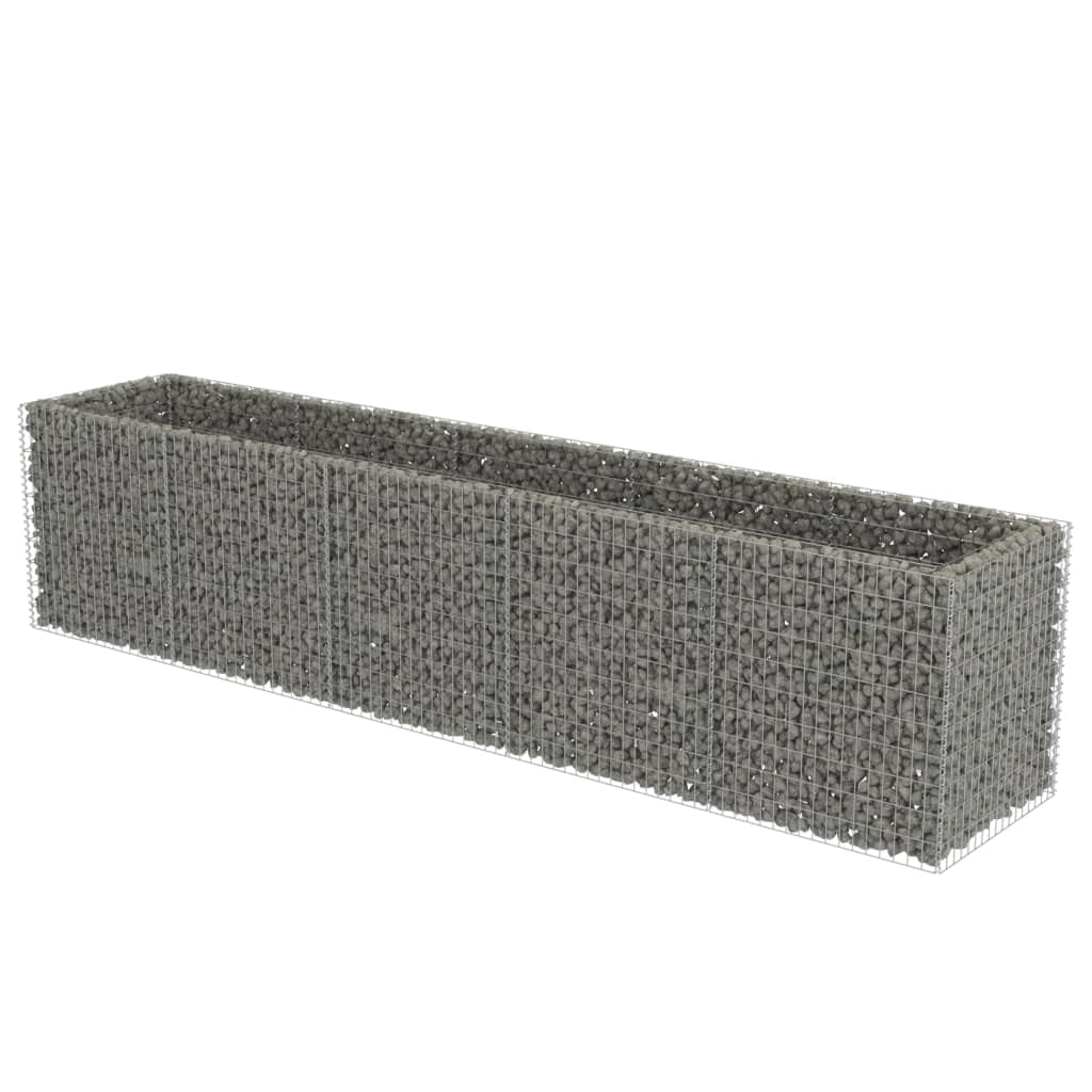 vidaXL - Raised Garden Bed/Flower Bed Gabion Basket - 177.2''x35.4''x39.4'' - Rustproof Galvanized Steel - High Load Capacity