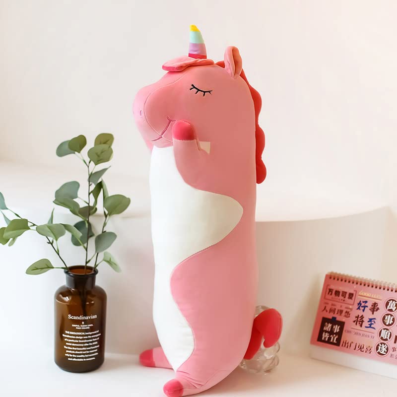 Yeqivo Long Unicorn Plush Toy, Soft Unicorn Stuffed Animal, Cute Hugging Pillow Plushie (70Cm)