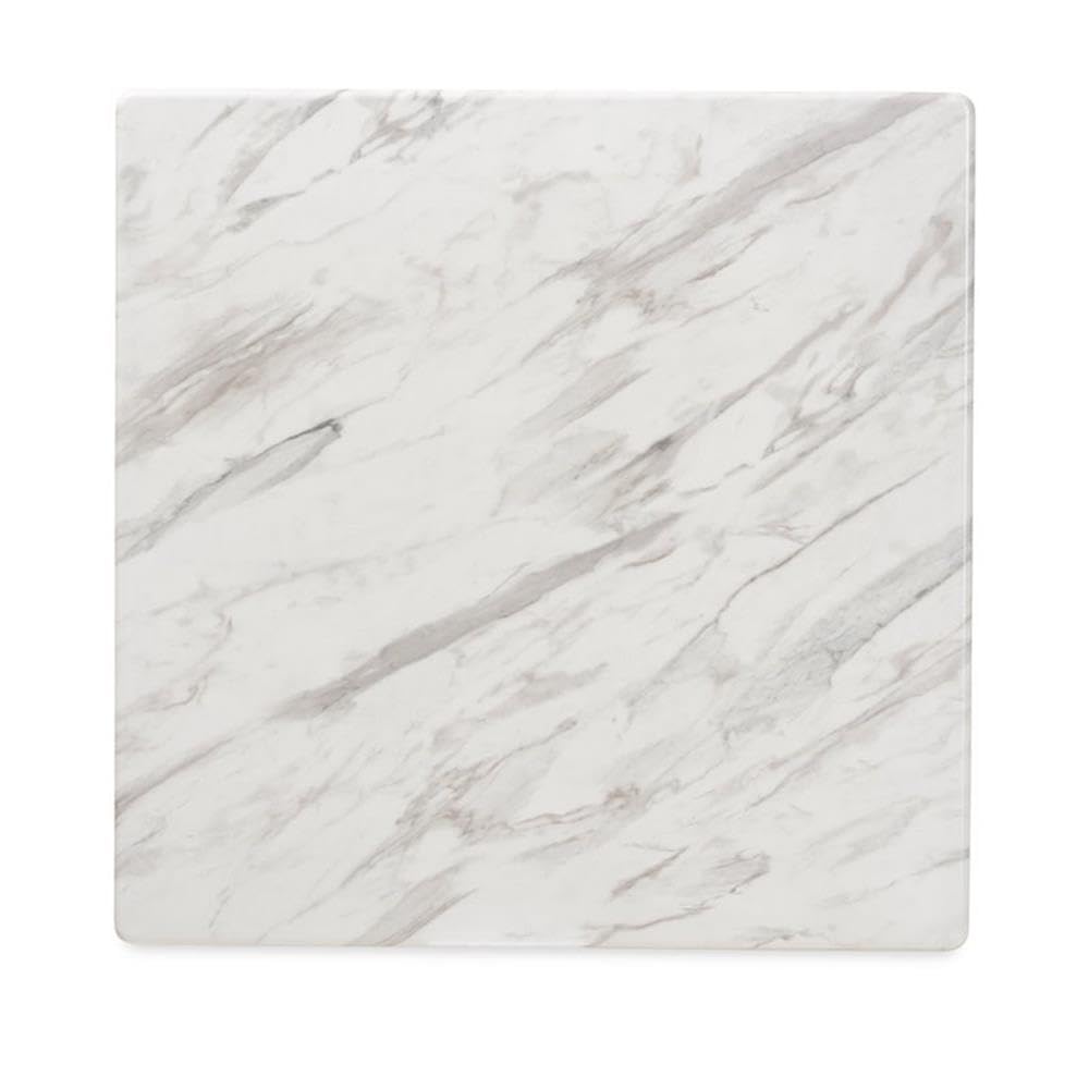 Baxton Studio Reba Mid-Century Modern Light Beige Fabric Upholstered and Walnut Brown Finished Wood 5-Piece Dining Set with Faux Marble Dining Table