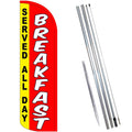 Vista Flags Breakfast (Served All Day) Premium Windless Feather Banner Flag Kit (Flag, Pole, & Ground Mt)