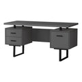 Monarch Specialties 7630 Computer Desk, Home Office, Laptop, Left, Right Setup, Storage Drawers, Work, Metal, Laminate, Contemp