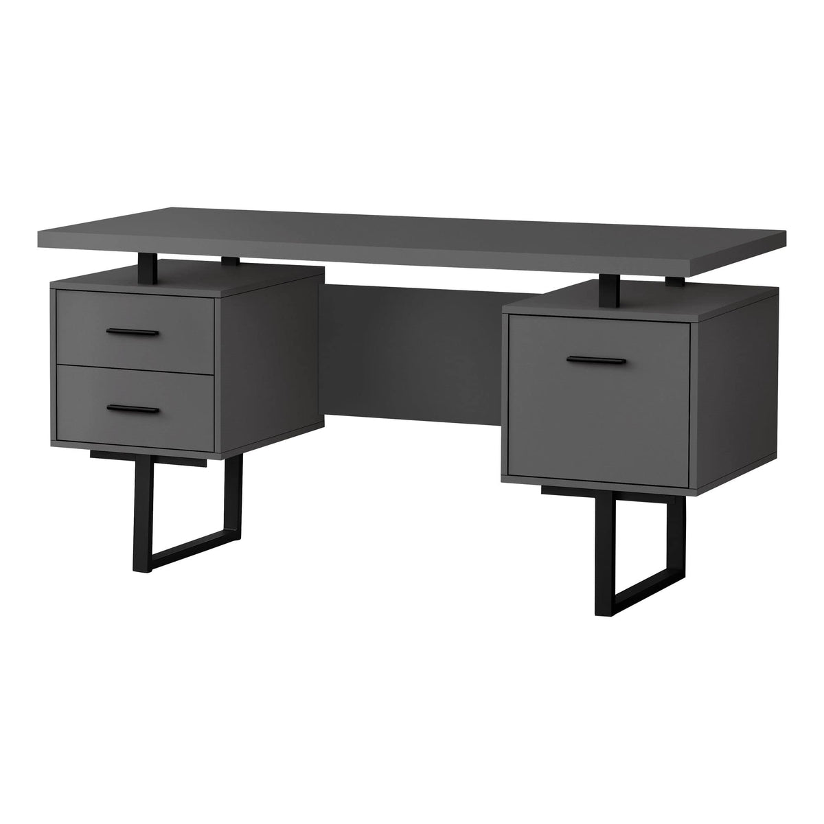 Monarch Specialties 7630 Computer Desk, Home Office, Laptop, Left, Right Setup, Storage Drawers, Work, Metal, Laminate, Contemp