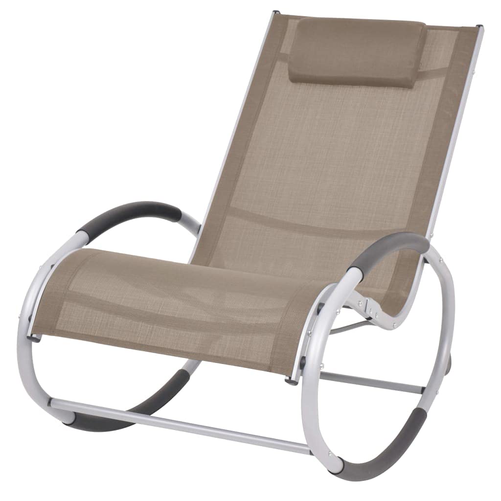 vidaXL Outdoor Rocking Chair Taupe Textilene