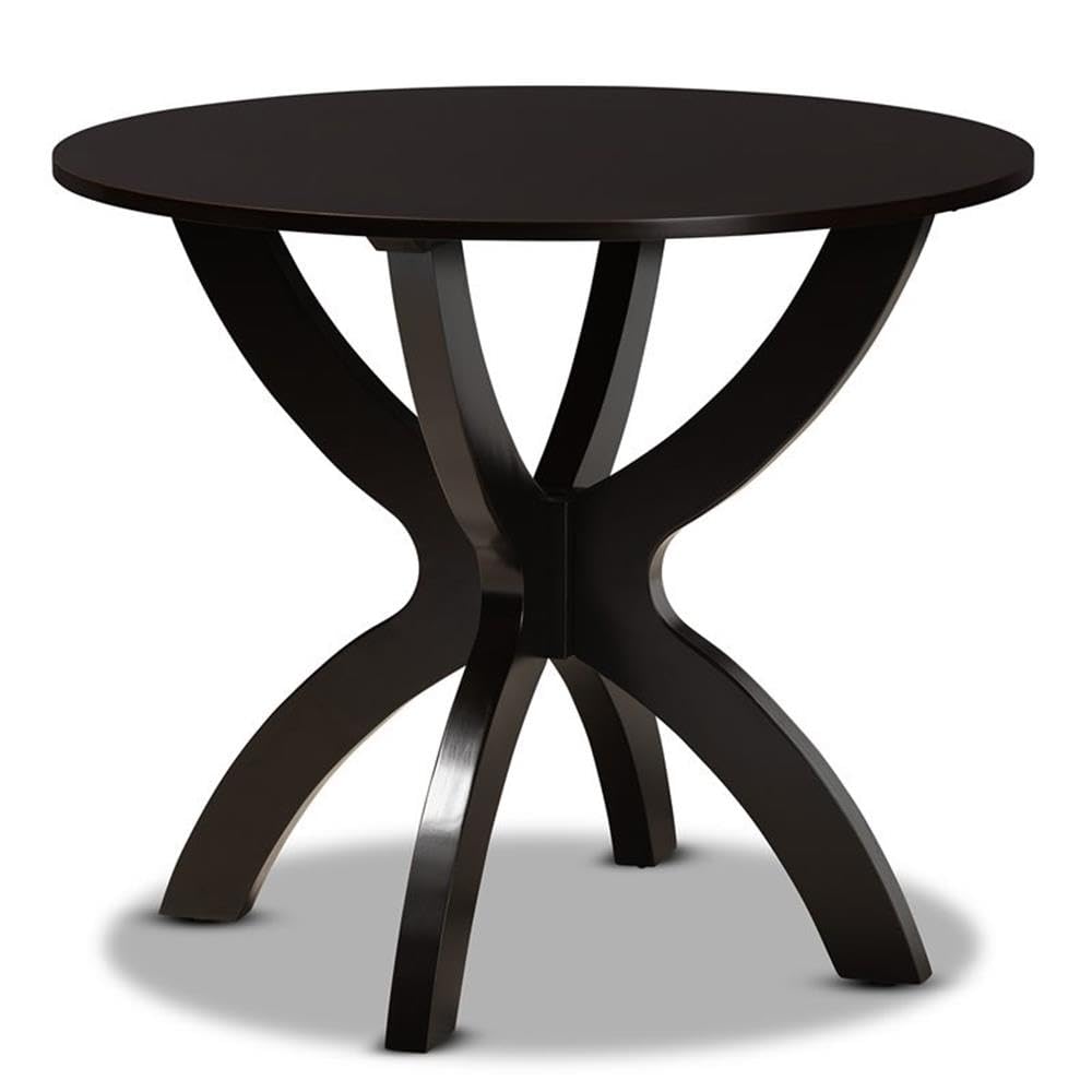 Baxton Studio Anila Modern and Contemporary Two-Tone Dark Brown and Walnut Brown Finished Wood 5-Piece Dining Set