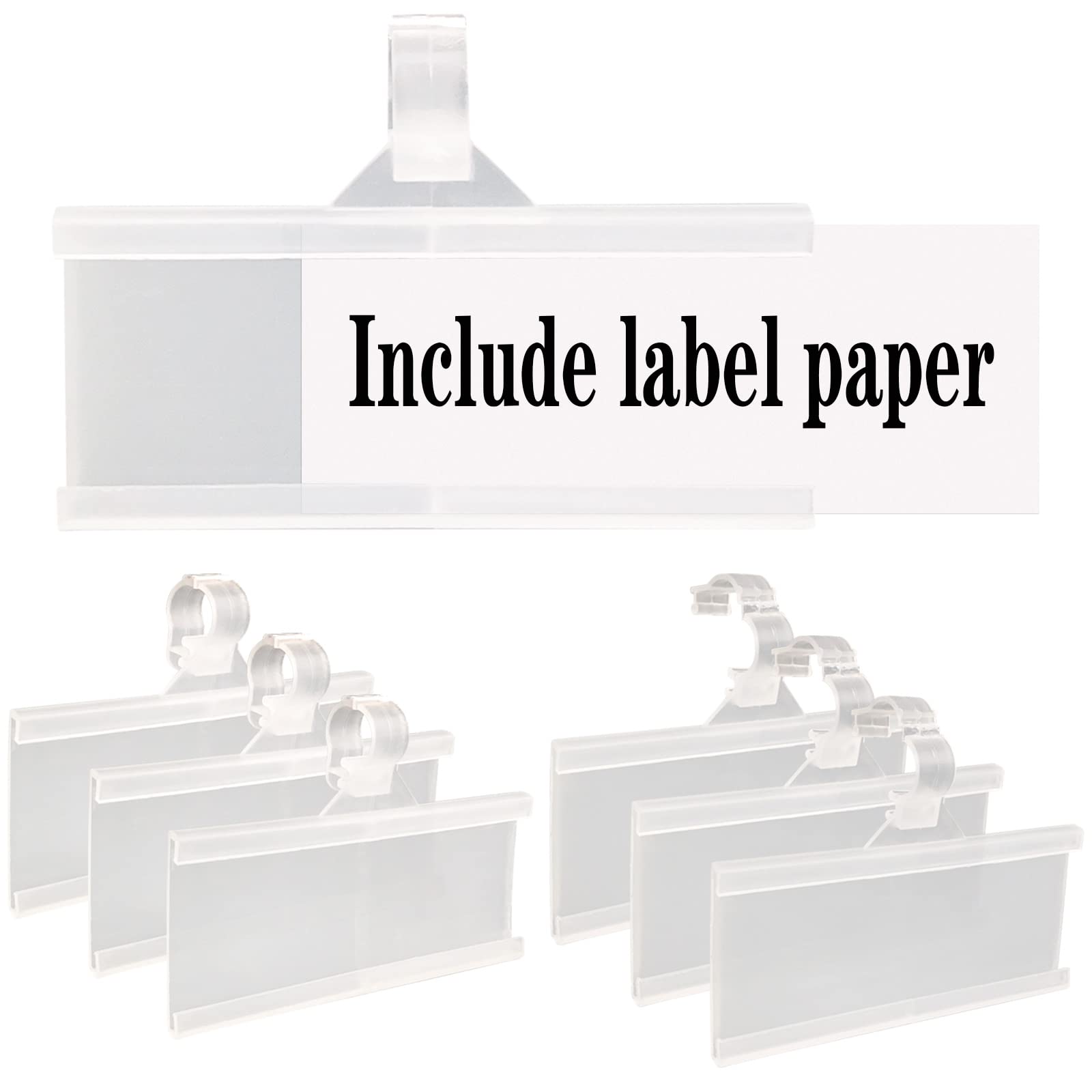 Wire Shelf Label Holder, Elemguly 35Pcs Plastic Basket Label Holders With Tight Snap Lock, Reusable Bins Basket Labels Clip With