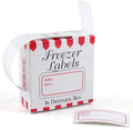 White And Red 1 X 2 Inch Freezer Labels, Set Of 100