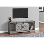 Monarch Specialties I 2747 Tv Stand, 60 Inch, Console, Media Entertainment Center, Storage Cabinet, Living Room, Bedroom, Laminate, Grey, Transitional