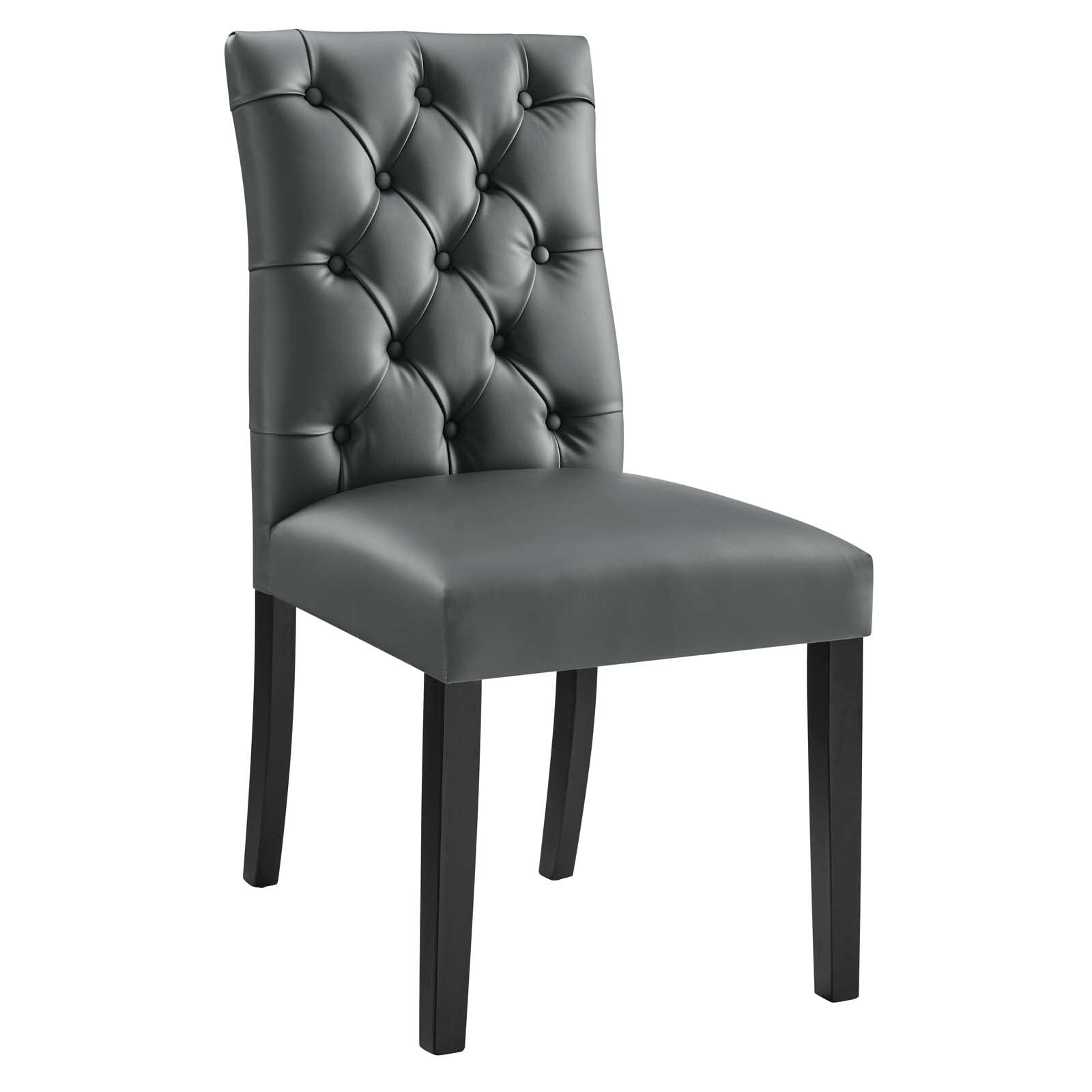 Modway Eei-3472-Gry Duchess Dining Chair Vinyl Set Of 2, Gray