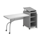 Oklahoma Sound Edupod Series Adjustable 37-Inch -45-Inch H, Teacher'S Desk Lectern Combo, Grey Hammer Tone (Edpd)