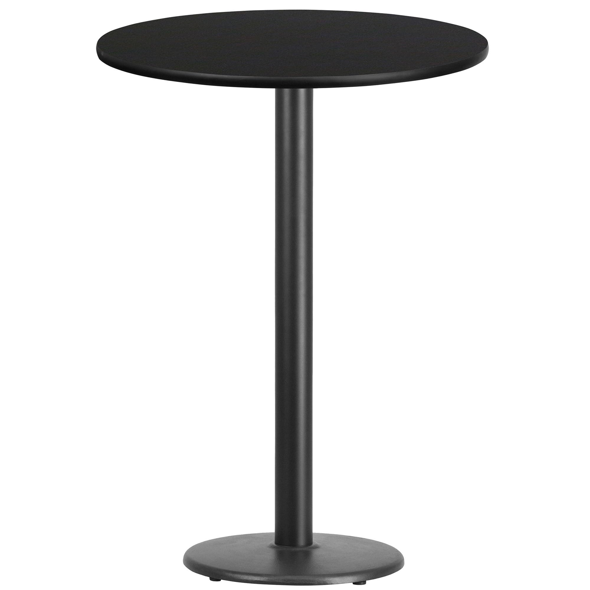 Flash Furniture 30'' Round Black Laminate Table Top With 18'' Round Bar Height Table Base