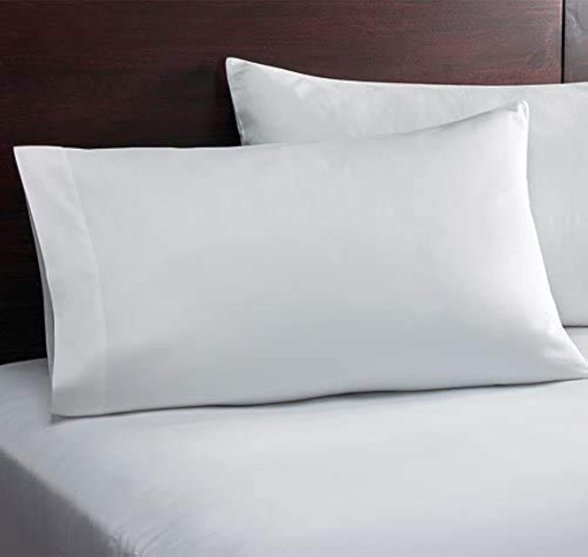 Axia Linen & Things Premium Hotel Quality 2 Piece Pillow Cases 100% Egyptian Cotton 600 Thread Count Pattern Solid (Queen White)