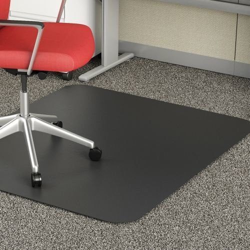 Deflect-o Black Mat 45 X 53 Rectangle-low Pile - Floor, Office, Carpeted Floor, Breakroom - 53 L