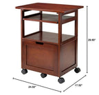Ergode Piper | Versatile Compact Work Cart/Storage Solution | Laptop Stand | Filing Cabinet | Shelf | Walnut Finish