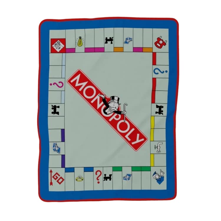 Franco Collectibles Hasbro Games Monopoly Bedding Super Soft Micro Raschel Throw, 46 In X 60 In, (Official Licensed Product)