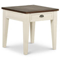 Steve Silver Cayla, Two-Tone Finish, Base, Top, Vintage Look Drawer End Table, 24" L x 24" W x 24" H, Dark oak, Antique white