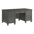 Intercon Foundry Home Office 66" Wide Executive Desk, Brushed Pewter Furniture