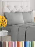 Full Size 4 Piece Sheet Set - Extra Soft, Breathable & Cooling Sheets - Hotel Luxury Durable Bed Sheets For Women & Men - Deep Pockets, Easy-Fit & Wrinkle-Free Sheets - Slate Grey Oeko-Tex Bed Sheets