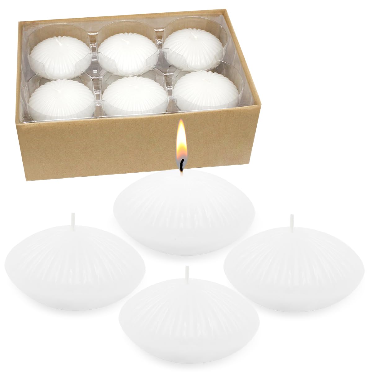 UNICY 12 Pack 3 Inch White Floating Candles, 10 Hour Unscented Dripless Tealight Candles for Cylinder Vases, Centerpieces at Wed