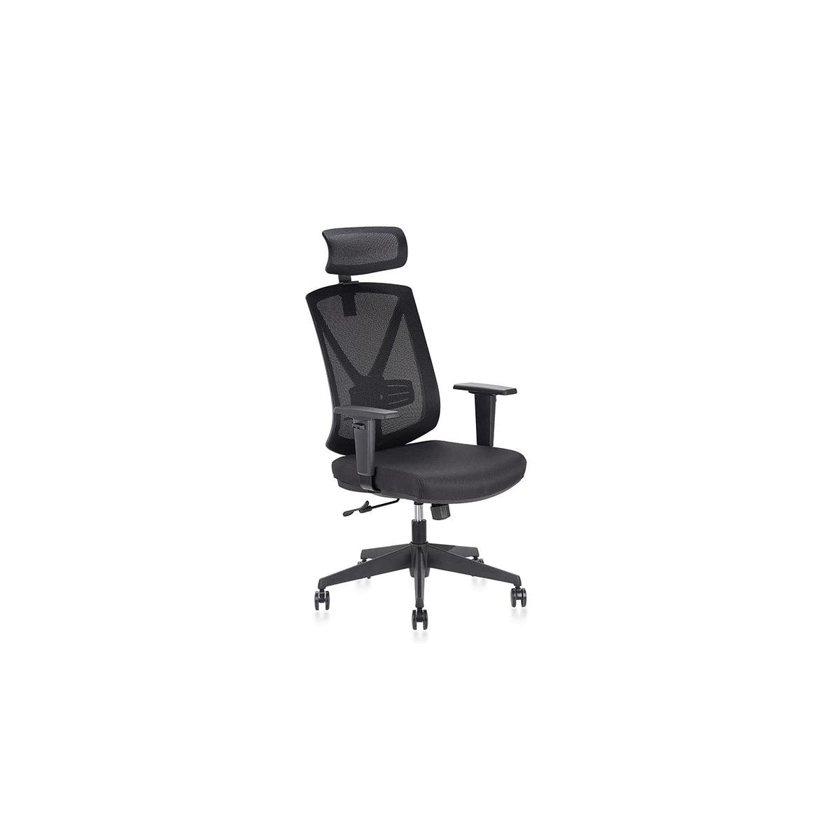 Lilola Home Riley Black Fabric Office Chair with Mesh and Headrest