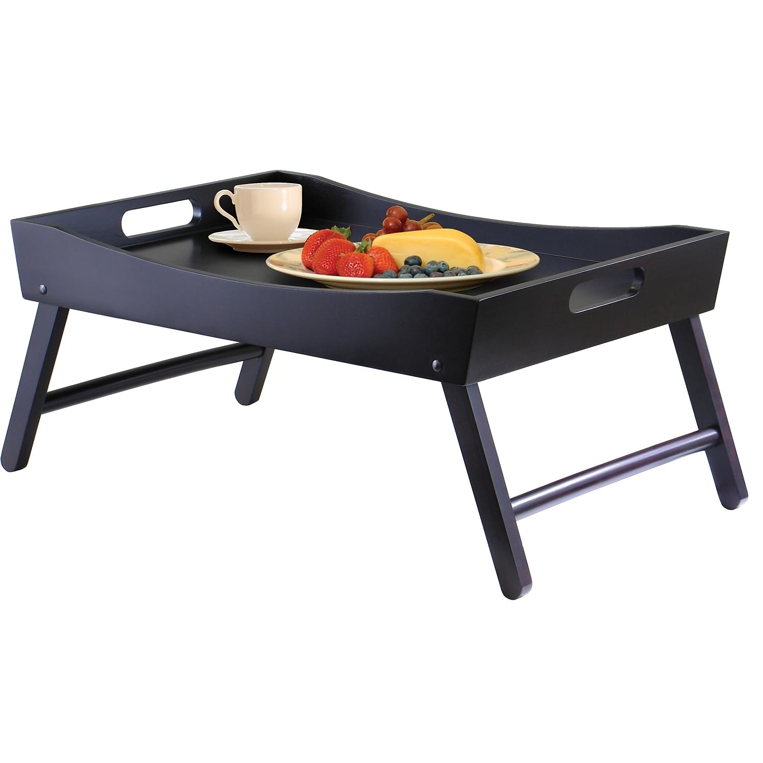 Winsome Benito 24.41-Inch Folding Bed Tray with Curved Top, Walnut (92022)