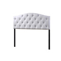Baxton Studio Myra Modern and Contemporary Faux Leather Upholstered Button-Tufted Scalloped Headboard White/Twin