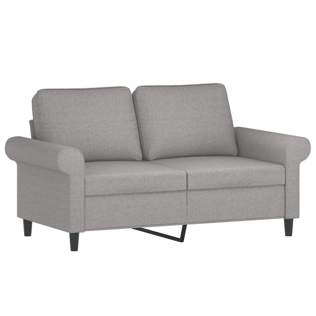 vidaXL Light Gray 2-Seater Sofa - Modern Style with Durable Fabric, Sturdy Metal and Plywood Frame, Comfortable Seats, & Easy Assembly