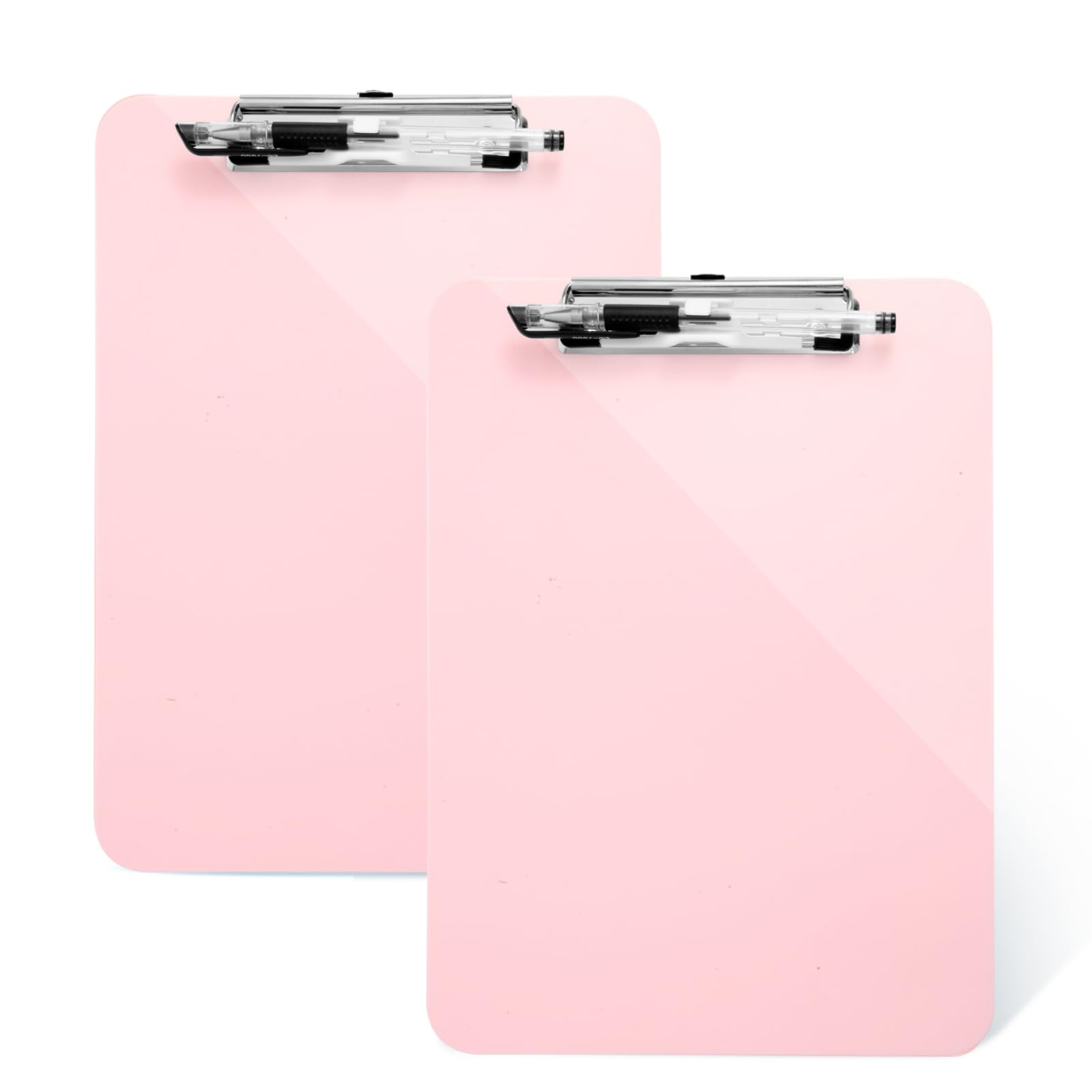 Tfdlcg Zm 2 Pack Pink Clipboard With Pen Holder,Standard Letter Size A4,Thickened Clip Boards 8.5X11,Cute Clipboards For Women K