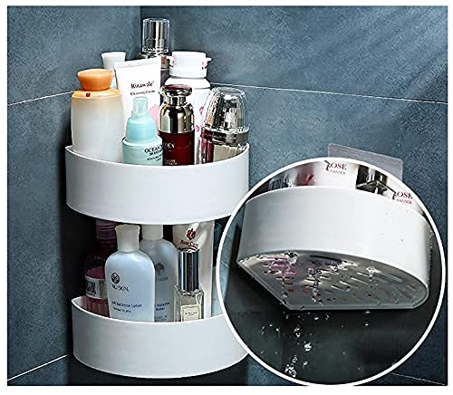 Lumber SelfAdhesive Plastic Bathroom Corner Shelf Rack Bathroom Corner Organizer Stand Bathroom Organizers Storage Racks (Multi