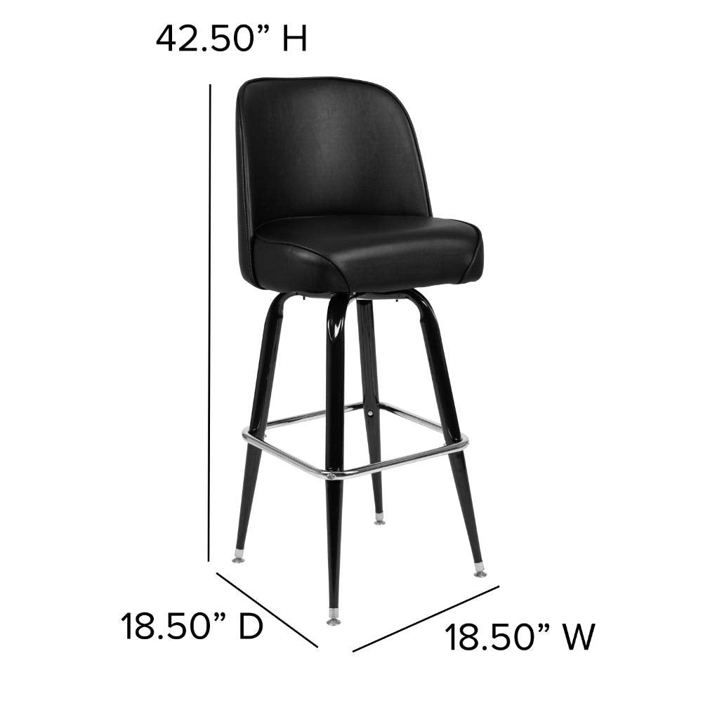 Flash Furniture James Metal Barstool with Swivel Bucket Seat