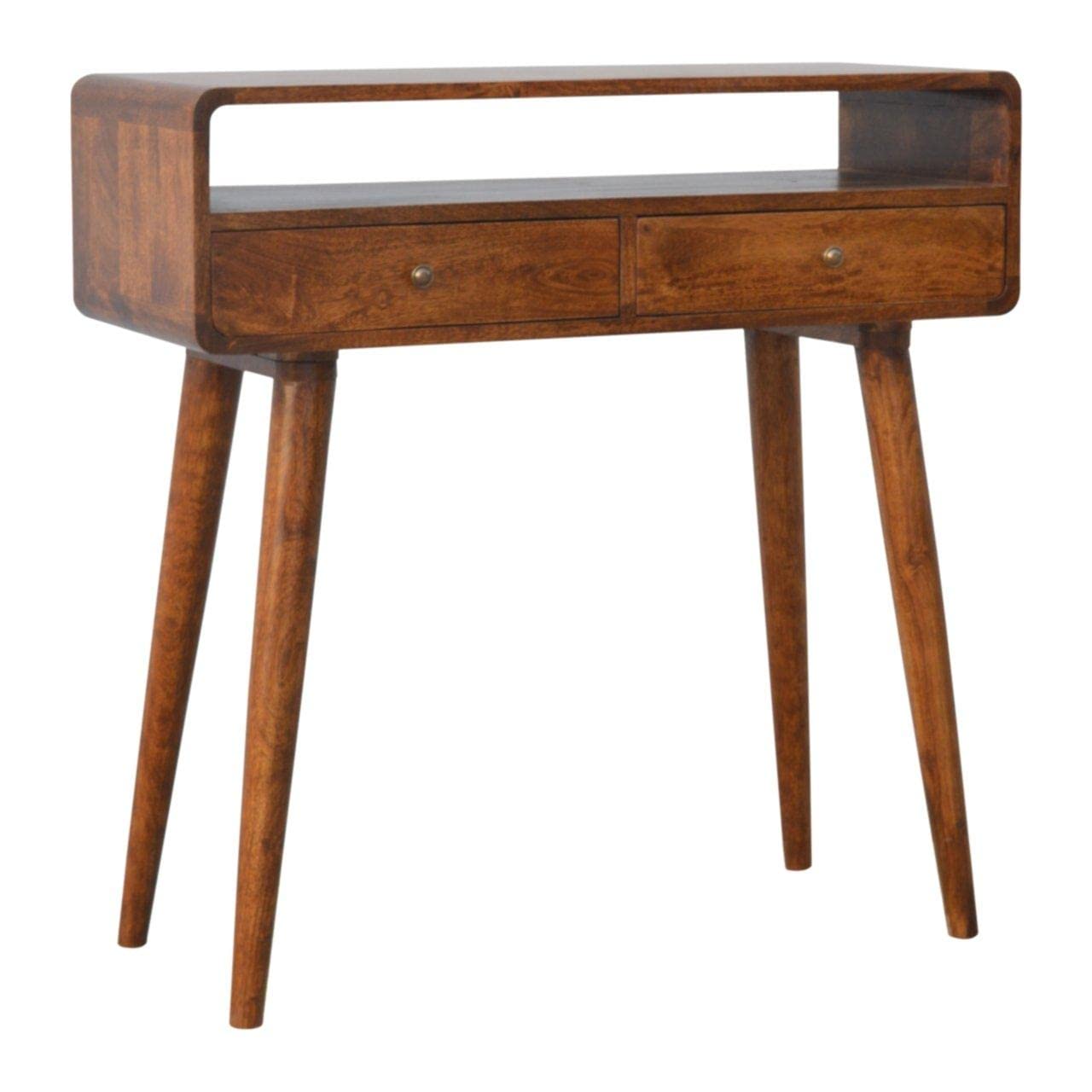 Artisan Furniture Console, Mango Wood, Chestnut, 90 x 35 x 90 cm