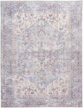 HomeRoots 522460 8 x 10 ft. Blue Floral Traditional Power Loomed Distressed Rectangle Area Rug