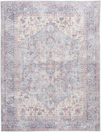 HomeRoots 522460 8 x 10 ft. Blue Floral Traditional Power Loomed Distressed Rectangle Area Rug