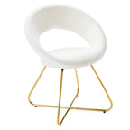 Modway Nouvelle Moday Performance Velvet Dining Chairs in Gold White-Set of 2