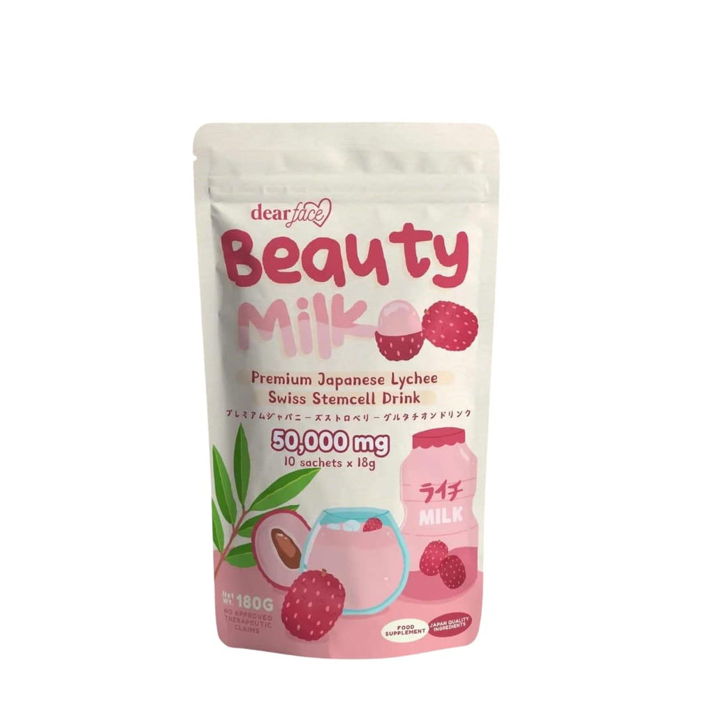 Dear Face Beauty Milk Premium Japanese Lychee Swiss Stemcell Drink 50,000mg - 10 Sachets