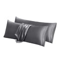 Aormenzy Satin Body Pillow Cover Set of 2, 20x54 Inches Dark Grey Body Pillow Case for Adults, Silky Soft & Cooling Body Pillow 