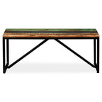 vidaXL Industrial Solid Reclaimed Wood Bench with Vintage Charm, Easy Assembly, Durable and Eco-Friendly, Multicoloured, 43.3"x13.8"x17.7"