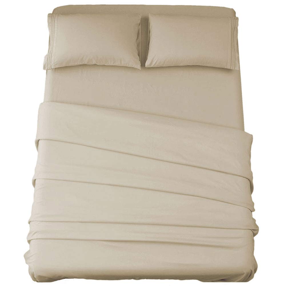 Sonoro Kate Bed Sheet Set Super Soft Microfiber 1800 Thread Count Luxury Egyptian Sheets 16-Inch Deep Pocket,Wrinkle-4 Piece (Be