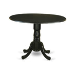 East West Furniture Dlno5-Blk-W 5 Pc Small Kitchen Table And Chairs Set-Round Kitchen Table And 4 Dinette Chairs