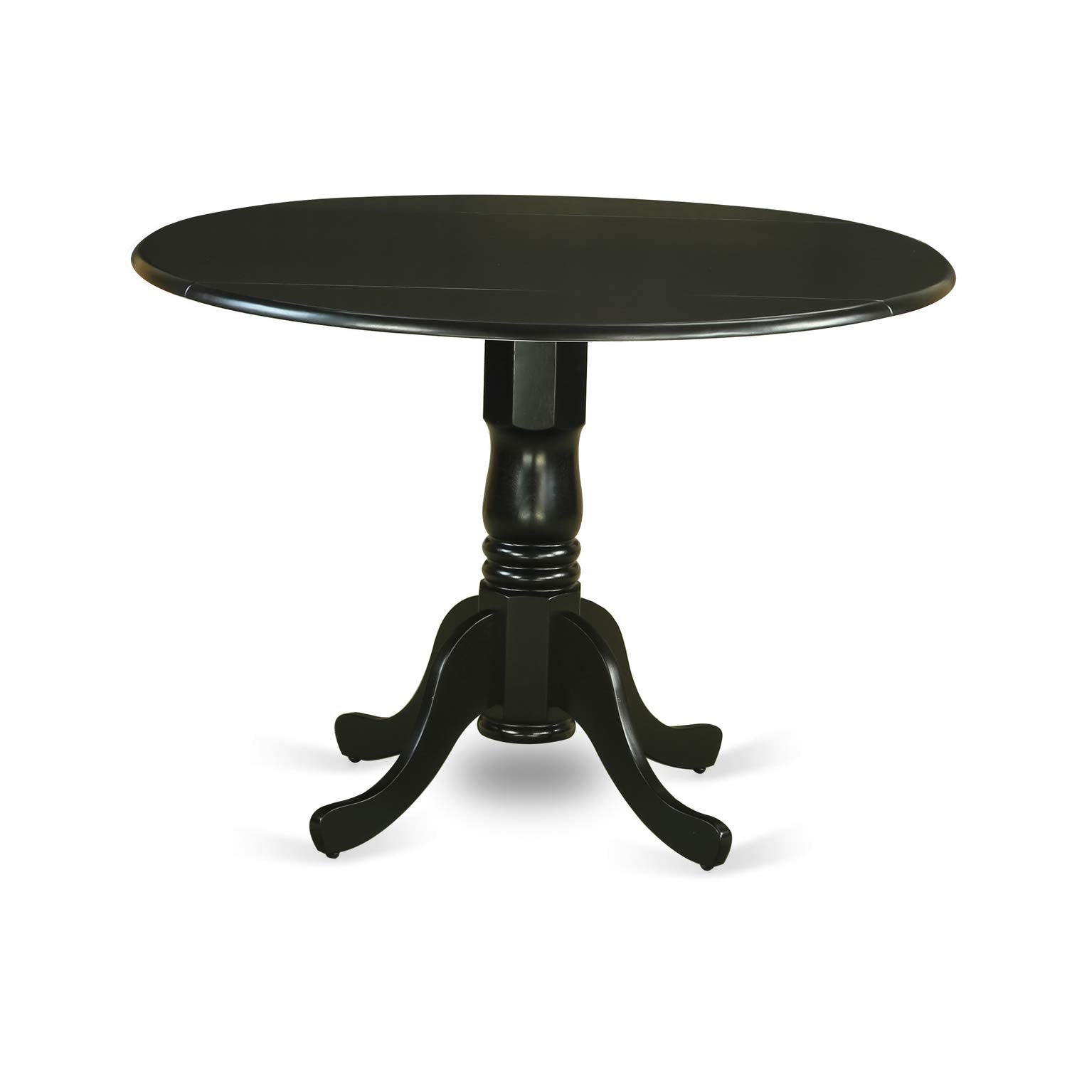 East West Furniture Dlno5-Blk-W 5 Pc Small Kitchen Table And Chairs Set-Round Kitchen Table And 4 Dinette Chairs