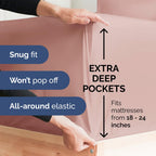 Extra Deep Pocket King Sheets - 4 Piece Breathable & Cooling Bed Sheets - Hotel Luxury Bed Sheet Set - Soft, Wrinkle Free & Comfy - Easily Fits Extra Deep Mattresses - Deep Pocket Mauve Sheets Set