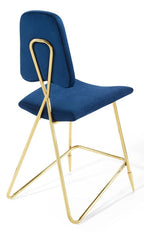 Modway Ponder Performance Velvet Counter Stool, Navy