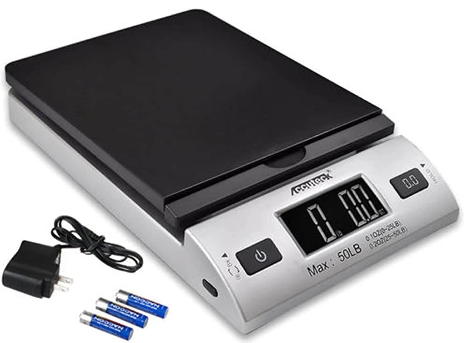 Accuteck All-In-1 Series W-8250-50Bs A-Pt 50 Digital Shipping Postal Scale With Ac Adapter, Silver