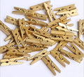 iKammo 50pcs Wood Gold Clothespins Mini Wooden Gold Clothes Pins for Photo Peg Pin Compatible Gift Wrapping, Picture Hanging, Ar
