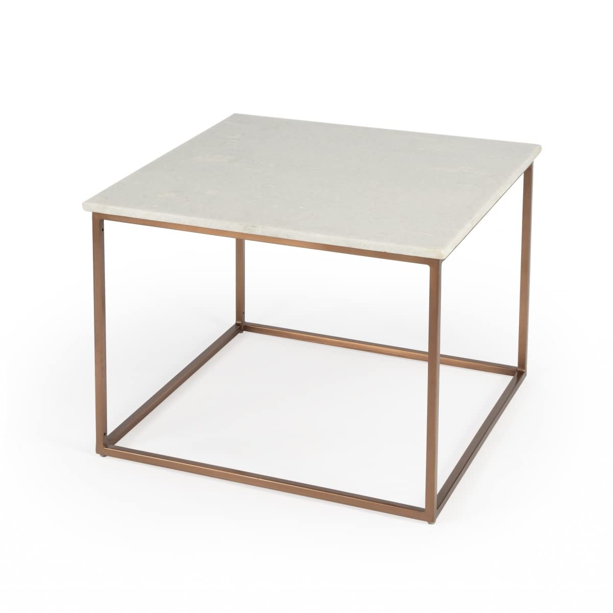 HomeRoots Copper Iron, Marble Holland Marble & Metal Coffee Table